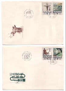 Czechoslovakia 1989 2 FDCs Biennial Book Exhibition Illustration for Children - Picture 1 of 2