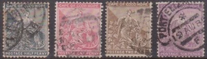 (F269-47) 1882 Cape of good hope mix of 4stamps Hope 1/2d to 6d (AVLY56) - Bild 1 von 1