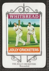 WHITBREAD-INN SIGNS MARLOW 1973-#25- THE JOLLY CRICKETERS - BEACONSFIELD  - Picture 1 of 2