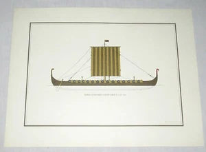 Sailing Through The Centuries Print Norse Longship from about A.D. 900 - Picture 1 of 1