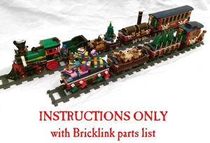 Custom INSTRUCTIONS for SIX Christmas Cars for Lego 10254 Winter Village Train - Picture 1 of 7