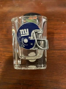 New York GIANTS NFL 2 oz square shot glass NYG With Raised Helmet Off The Glass - Picture 1 of 7