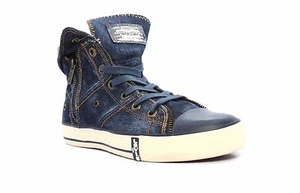 LEVIS 534966-09U ZIP EX Hi DENIM Jr's (M) Navy Canvas Skate Shoes - Picture 1 of 7