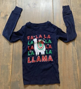 Children's Place Toddler Girl's Blue Holiday Llama Print Pajama Shirt Sz: S 5/6 - Picture 1 of 6