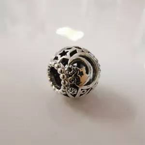 Pandora Luna S925 Plata Calado Sol, Estrellas, Reino Unido Dije - Imagen 1 de 4