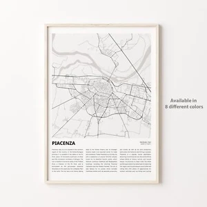 Piacenza Stadtplan Druck, Piacenza Reise Poster, Wandbild - Bild 1 von 6