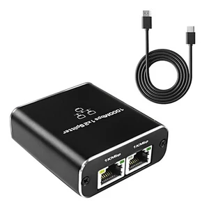New Network Splitter For 2 PC Laptop Network RJ45 Splitter 1 in 2 out 1000Mbps - Afbeelding 1 van 21