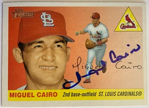 Miguel Cairo St. Louis Cardinals Autographed 2004 Topps Heritage Card #193 COA - Picture 1 of 2