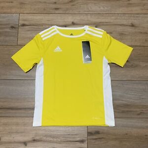 Adidas Youth Entrada 18 Sport Jersey SZ Small Soccer Yellow/White Climalite