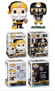 Steelers Santa & Jack Lambert Funko Pop! Fanatics Exclusive Figures # 217 & 287 - Picture 1 of 7
