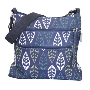 Grenoble Forest Leaf Print Cotton Canvas Crossbody Hand Bag, Peony Accessories - Picture 1 of 3