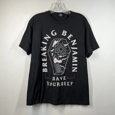 Camiseta Breaking Benjamin 2020 gira de conciertos de invierno L Sálvate a ti mismo negra Tultex Foto 1 de 4