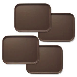 (4pc) Rectangular Restaurant Serving Tray - NSF, Non-Slip Food Service Bar Tray - Picture 1 of 15