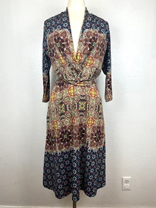 Anthropologie Fig And Flower Paisley V-Ausschnitt 3/4 Ärmel Midikleid Gr. M Karriere - Bild 1 von 7