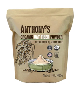 Anthony'S Organic Oat Fiber, 1.5 Lb, Gluten Free, Non GMO, Keto Friendly, Produ - Picture 1 of 12