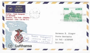 Aviation Comm/FDC - Germany - Lima - La Paz - Lufthansa - 1968 (AV125) - Picture 1 of 1