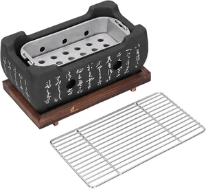Mini Charcoal Grill, Portable Japanese Barbecue Smoker Grill Desk Tabletop Alumi - Picture 1 of 12