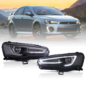 VLAND LED Projector Headlights For Mitsubishi Lancer EVO X 2008-2017 w/LED DRL - Picture 1 of 12