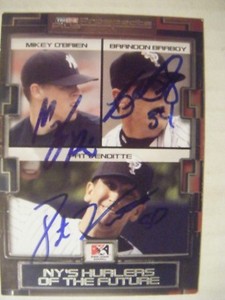 PAT VENDITTE MIKEY OBRIEN BRABOY signed YANKEES 2008 Tristar baseball card AUTO