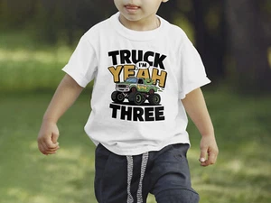 Jungen T-Shirt 3. Geburtstag Kleinkind 3 Jahre alt Geschenk Kinder großes Monstertruck Shirt - Bild 1 von 5