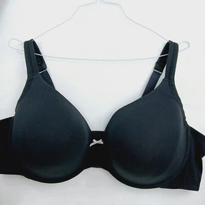 Reggiseno T-Shirt Lane Bryant Cacique Cotone Leggermente Foderato Ferretto Nero 50DD - Foto 1 di 10