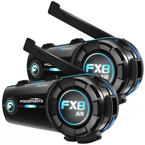 2X FX8 AIR Motorcycle Intercom Bluetooth Helmet Headset 1000m 4-Way Talk Speaker - Picture 1 of 14