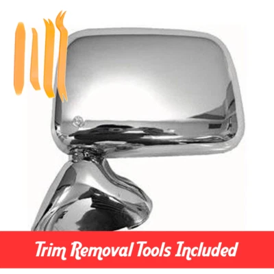 Espejo retrovisor izquierdo cromado del lado del conductor para camioneta Toyota 1989-1995 TO1320122 8794089141 Foto 1 de 4