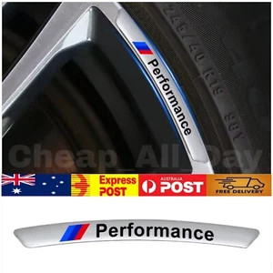 4Pcs Alloy M Performance BMW Wheels Rim Badge Emblem Sticker Set Silver Black AU - Picture 1 of 4