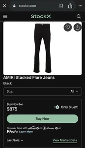 Amiri Kick Stacked Flare Denim Jeans schwarz Stacks Hose Größe 30 - Bild 1 von 20