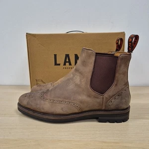 Lanx Mitton Distressed Acacia Brown Leather Ankle Chelsea Brogue Boots Uk 10 - Picture 1 of 13