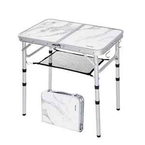 Small Camping Table with Mesh Layer, 3 Adjustable Heights Aluminum Lightweigh... - Picture 1 of 6
