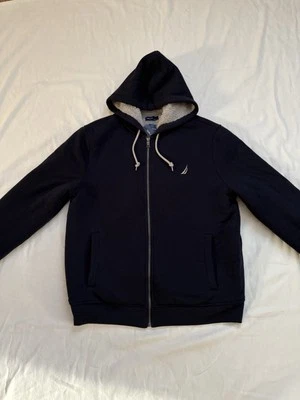 NEW Nautica Hoodie FULL ZIP LOGO DRAWSTRING Blue Jacket  K3777B Men’s MEDIUM - Image 1 of 4