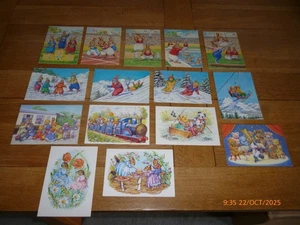 AUDREY TARRANT x  15 RABBITS/BEARS MODERN ISSUE/SIZE MEDICI UNWRITTEN POSTCARDS - Picture 1 of 8