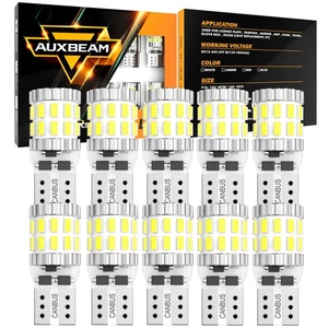 10PCS AUXBEAM T10 LED License Plate Light Bulbs 6000K Bright White 168 2825 194 - Picture 1 of 12