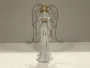Vintage Angel by GANZ White Distress, Farmhouse Decor Christmas Winged Angel 12” - Picture 1 of 11