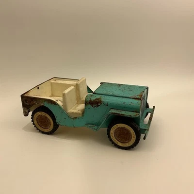 Jeep de juguete verde azulado vintage Foto 1 de 4