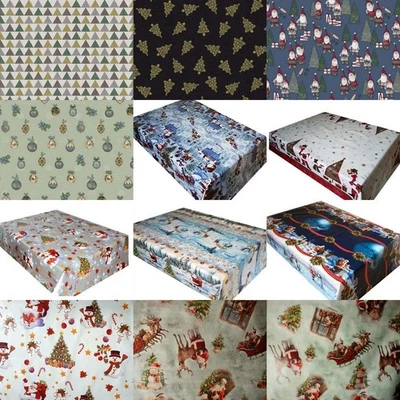 Christmas PVC Tablecloth Wipeable Table cloth Cover Wipe Clean Vinyl Oilcloth - Image 1 of 2