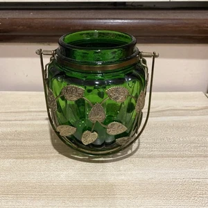 Art Nouveau Green Cookie Jar Without The Lid vintage 1950 - Picture 1 of 6