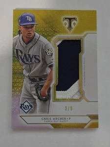 2018 Topps Triple Threads Unity Single Jumbo Relics Gold #3/9 Chris Archer Rays - Imagen 1 de 3