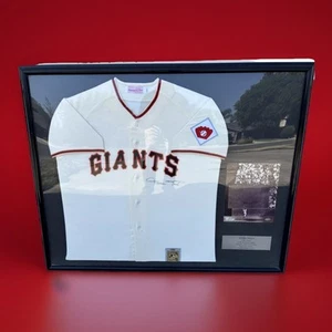 Willie Mays Signed Mitchell & Ness Giants Jersey Framed w/Photo The Catch Size L - Picture 1 of 21