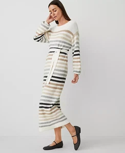 NEU 159 $ Ann Taylor Weekend Collection Pulloverkleid mehrfarbig gestreift Größe S - Bild 1 von 3