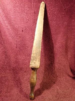ANTIQUE 1800-s SWORD SHAPE HANDMADE WOOD TOOL SWEDEN SWEDISH - Image 1 of 4