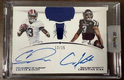2018 Panini Flawless Collegiate 5 Calvin Ridley and Christian Kirk RC Auto /15 - Image 1 of 2