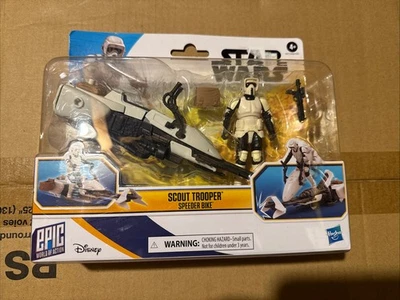 Star Wars Epic World Of Action Scout Trooper con bicicleta Speeder Hasbro 3,75” 1:18 Foto 1 de 3