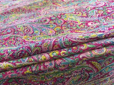 Pure Silk Fabric By The Yard Dress Making Cloth Collage Vintage Material PSF1844 - Image 1 of 4