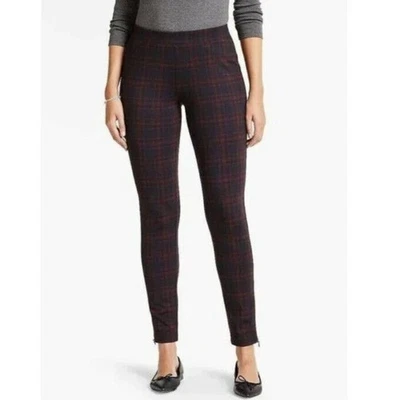 Talbots Women's Blue & Red Plaid Soho Legging Ankle Pants - Size Small Petite - Image 1 of 4
