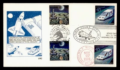 DR WHO 1989 FDC SPACE VEHICLE IMPERF JOINT ISSUE RUSSIA COMBO LRC CACHET M62782 - Image 1 of 2