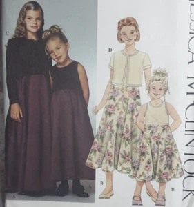 Simplicity 9018 Jessica McClintock Flared Dress and Cardigan Pattern Sz 3-6 - Picture 1 of 5
