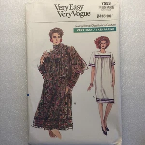 Vestido Vogue Patrón 7553 Misses Talla 14-16-18 Sin Cortar - Imagen 1 de 3