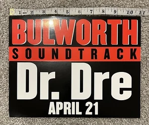 VINTAGE RARE LARGE HIP HOP RAP STICKER DR DRE BULLWORTH SOUNDTRACK DEATHROW REC - Picture 1 of 2